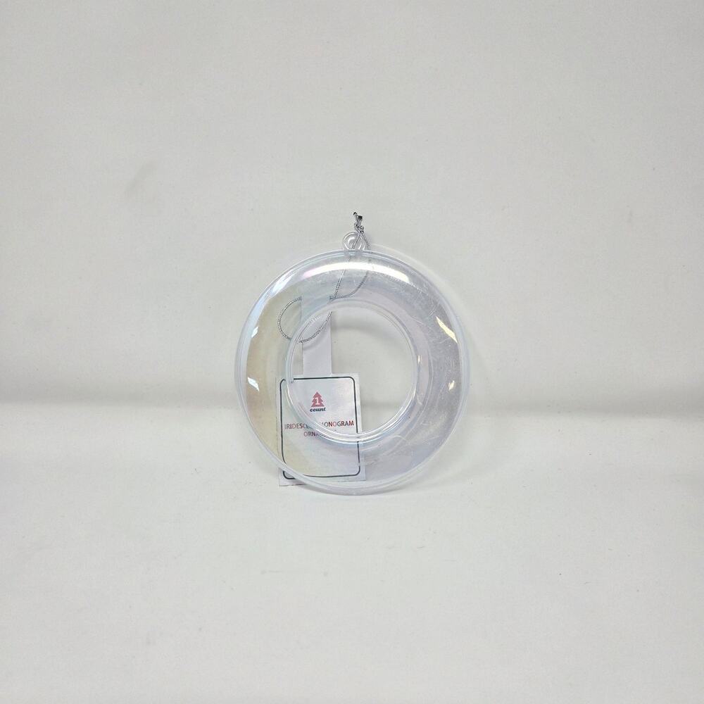 O Iridescent Monogram Initial Christmas Ornament